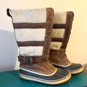 Sorel Helen of Tundra Winter Boots- Tall, Leather, Waterproof- Size 8